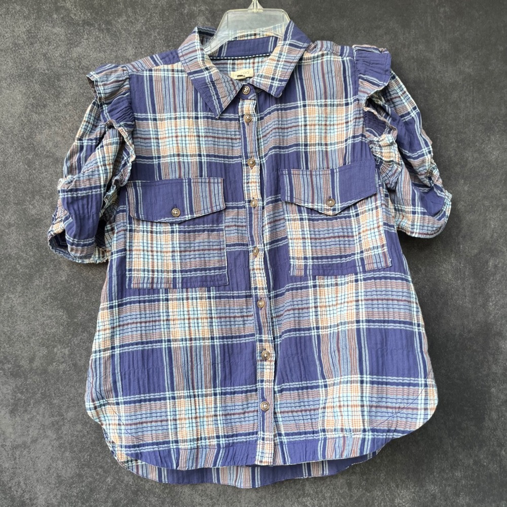 Pilcro Blue Plaid Button-Down Shirt